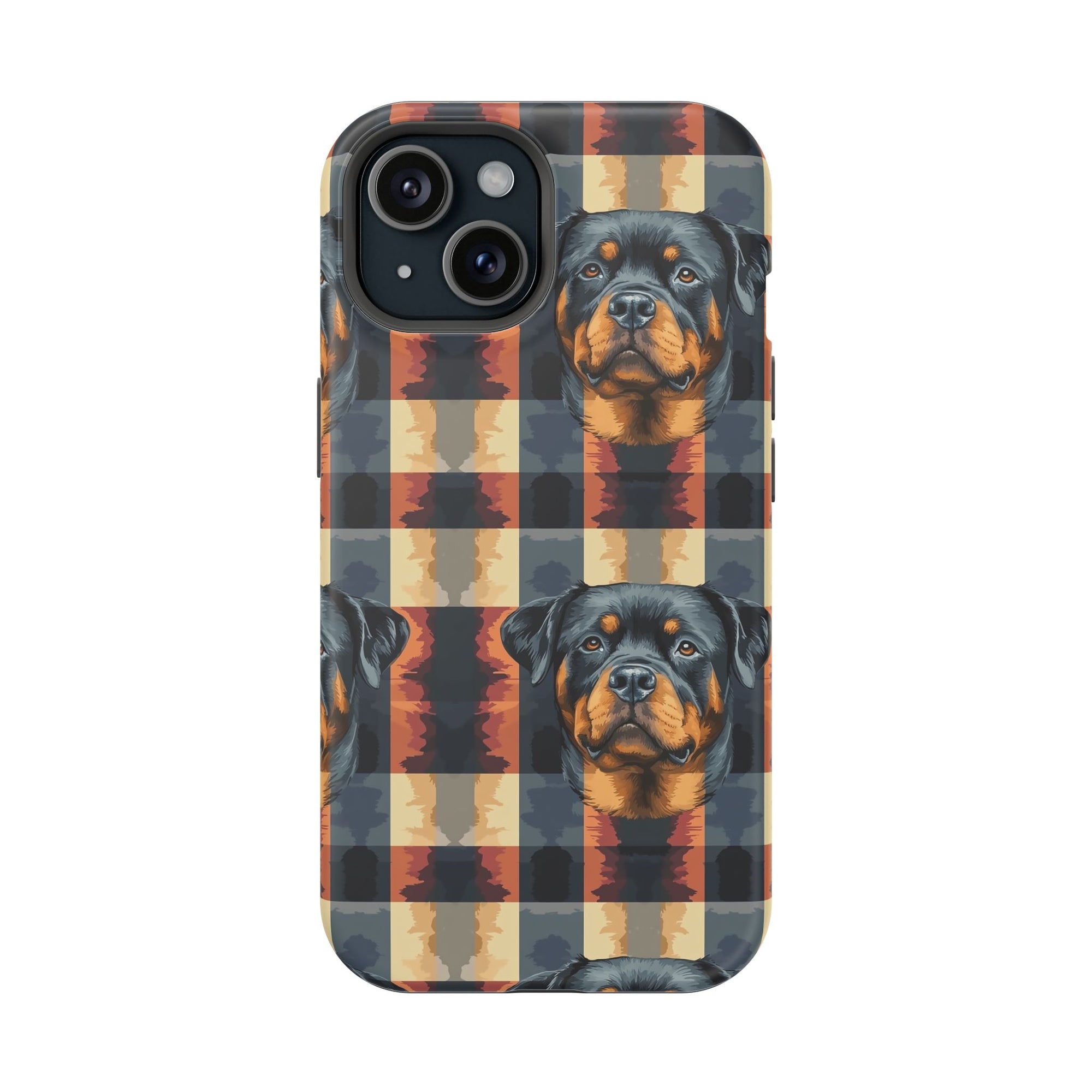 Pawsome Rottweiler Royalty Plaid Magnetic Tough Cases