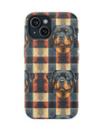 Pawsome Rottweiler Royalty Plaid Magnetic Tough Cases