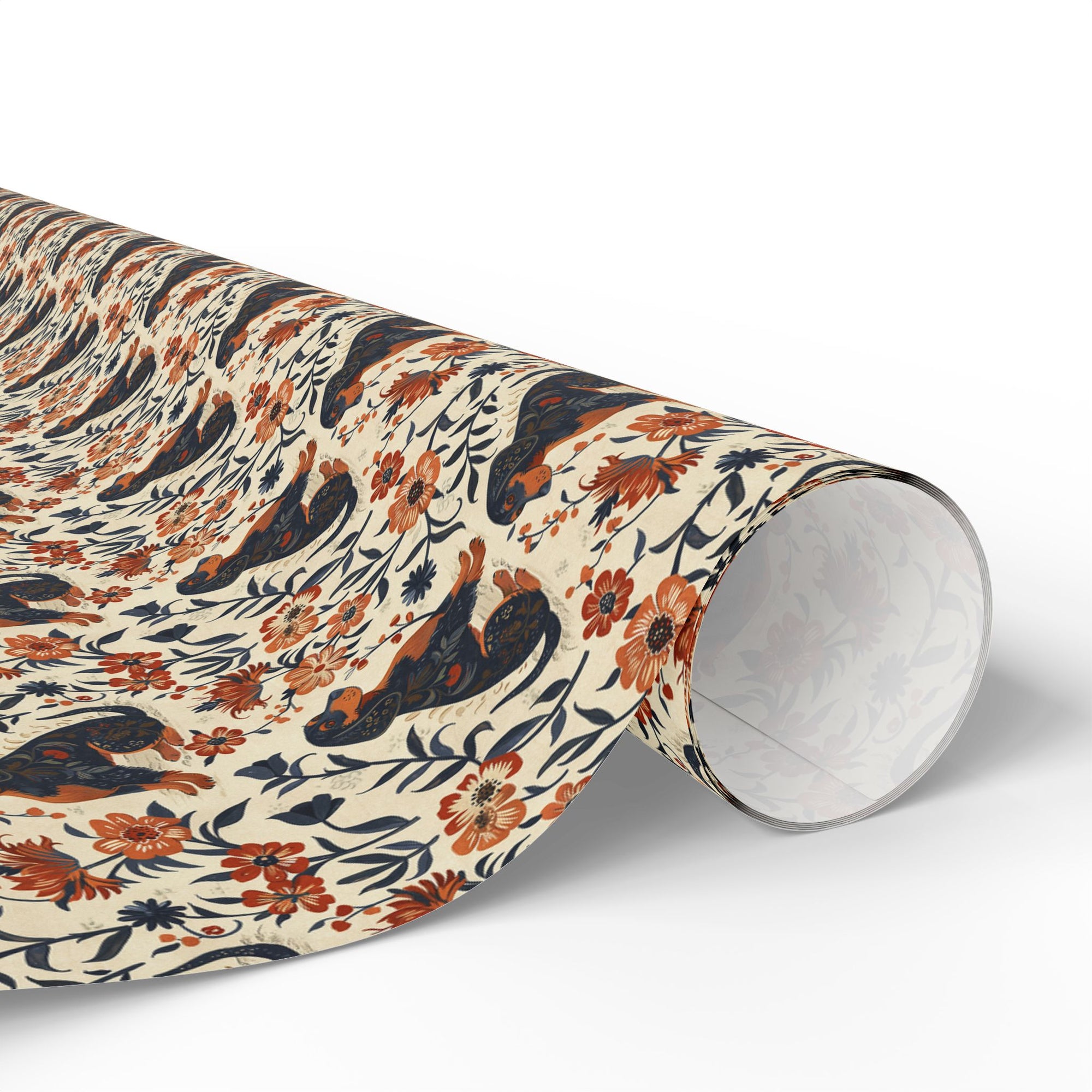 Blossoming Dachshunds Delight Wrapping Paper