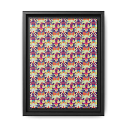 Glitchy Bulldog Blitz Matte Canvas, Framed