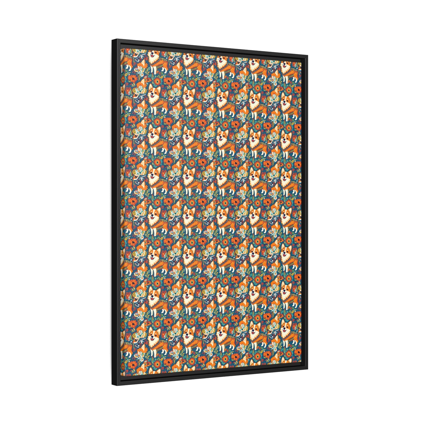 Corgi Carnival Couture Matte Canvas, Framed