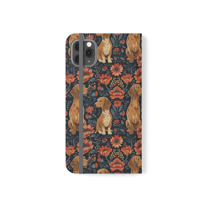 Floral Pawsome Dachsund Delight Flip Cases