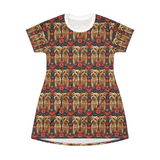 Yorkie Charm Twins T-Shirt Dress