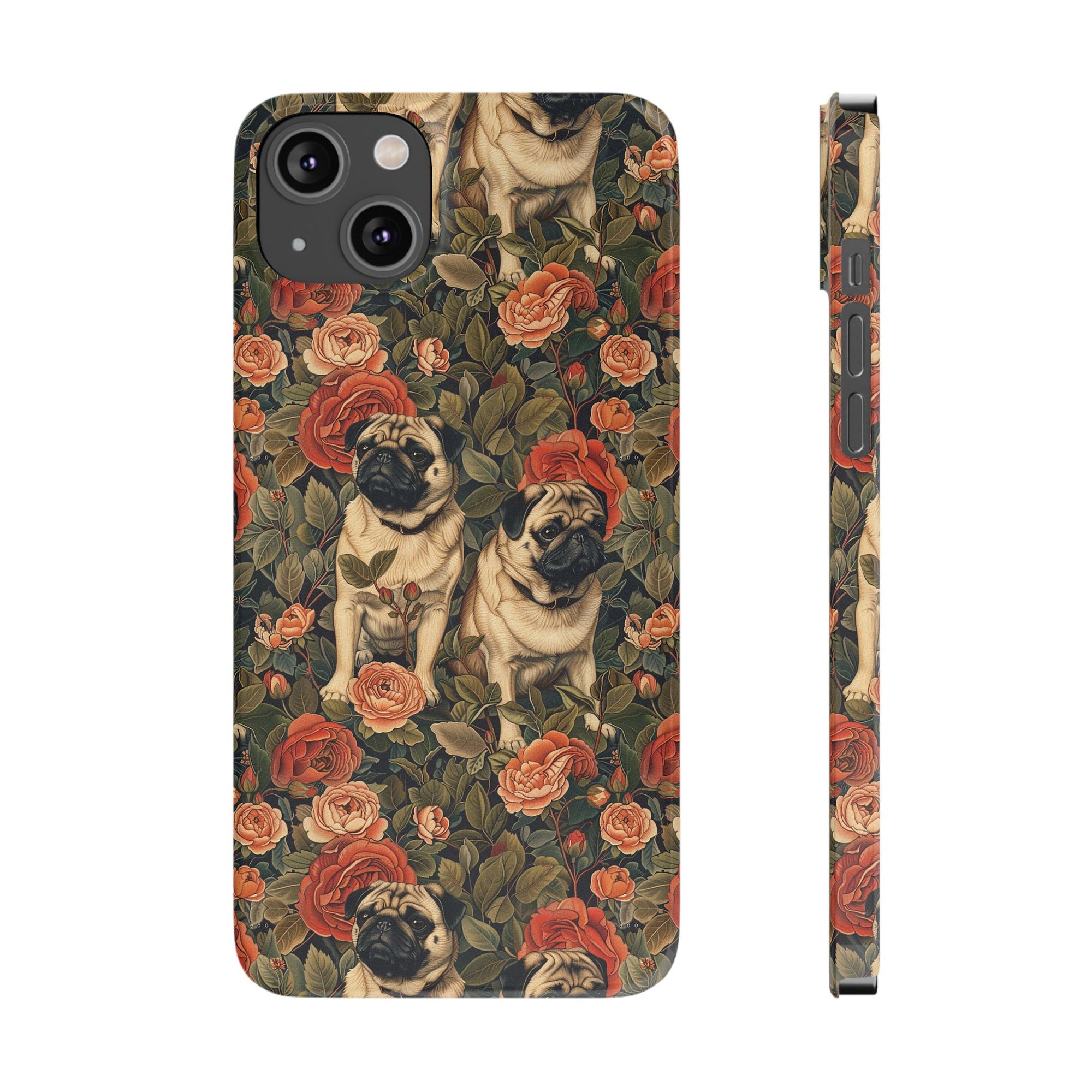 Blooming Pug Paradise Slim Phone Cases