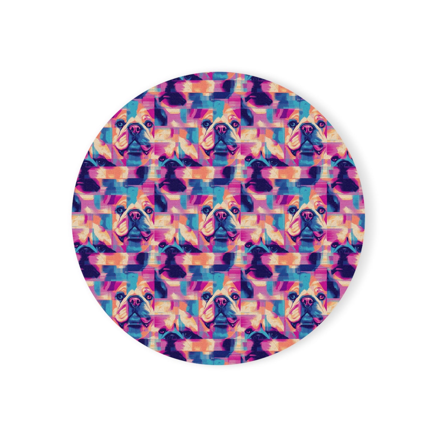 Dazzling Bulldog Chic Cork Back Coaster