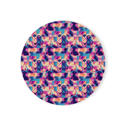 Dazzling Bulldog Chic Cork Back Coaster