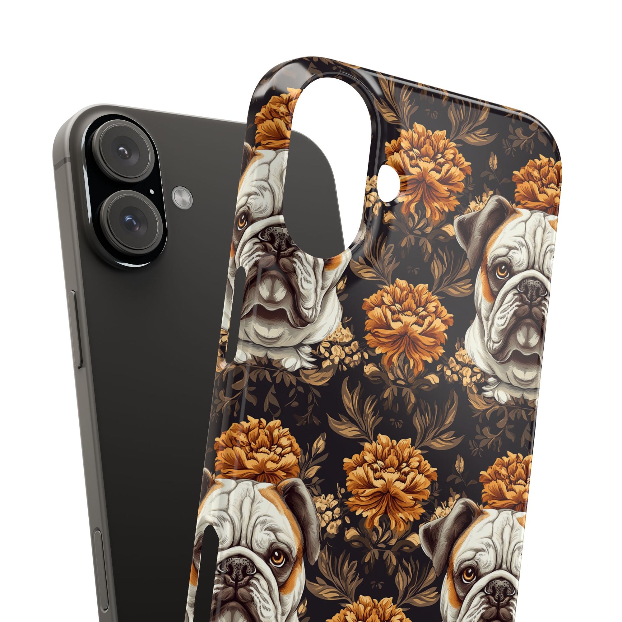 Bloomingly Bulldogistic Bouquet Slim Phone Cases