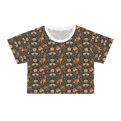 Dazzling Dachsund Blossoms & Foliage Crop Tee