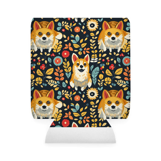 Corgi Rainbow Vine Dream Can Cooler Sleeve