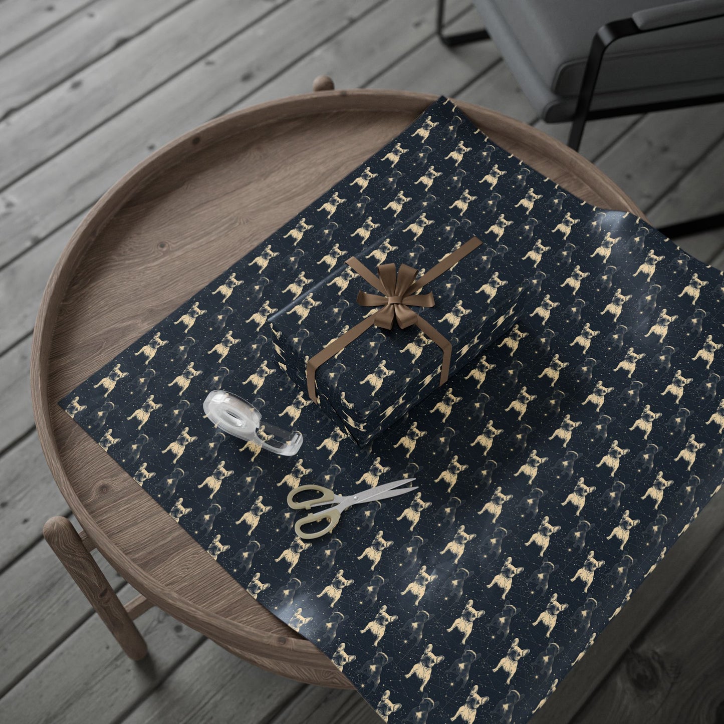 Frenchie Celestial Soar Wrapping Paper