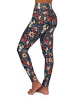 Gothic Rose Bulldog Noir Enchantment High Waisted Yoga Leggings