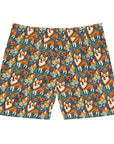 Corgi Carnival Couture Men's Mid-Length Swim Shorts