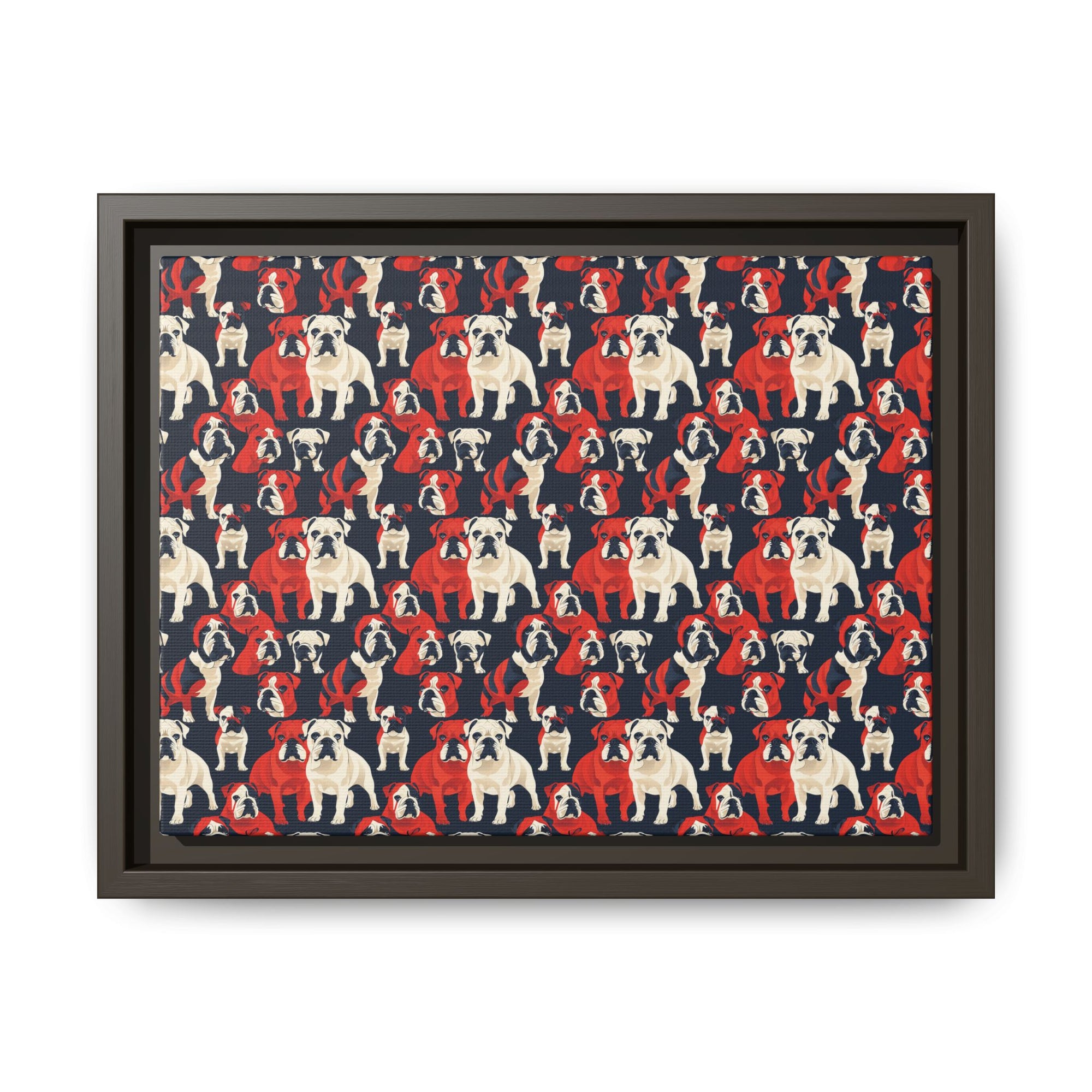 Bulldoggy Bliss Chomper Matte Canvas, Framed