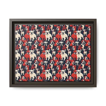 Bulldoggy Bliss Chomper Matte Canvas, Framed