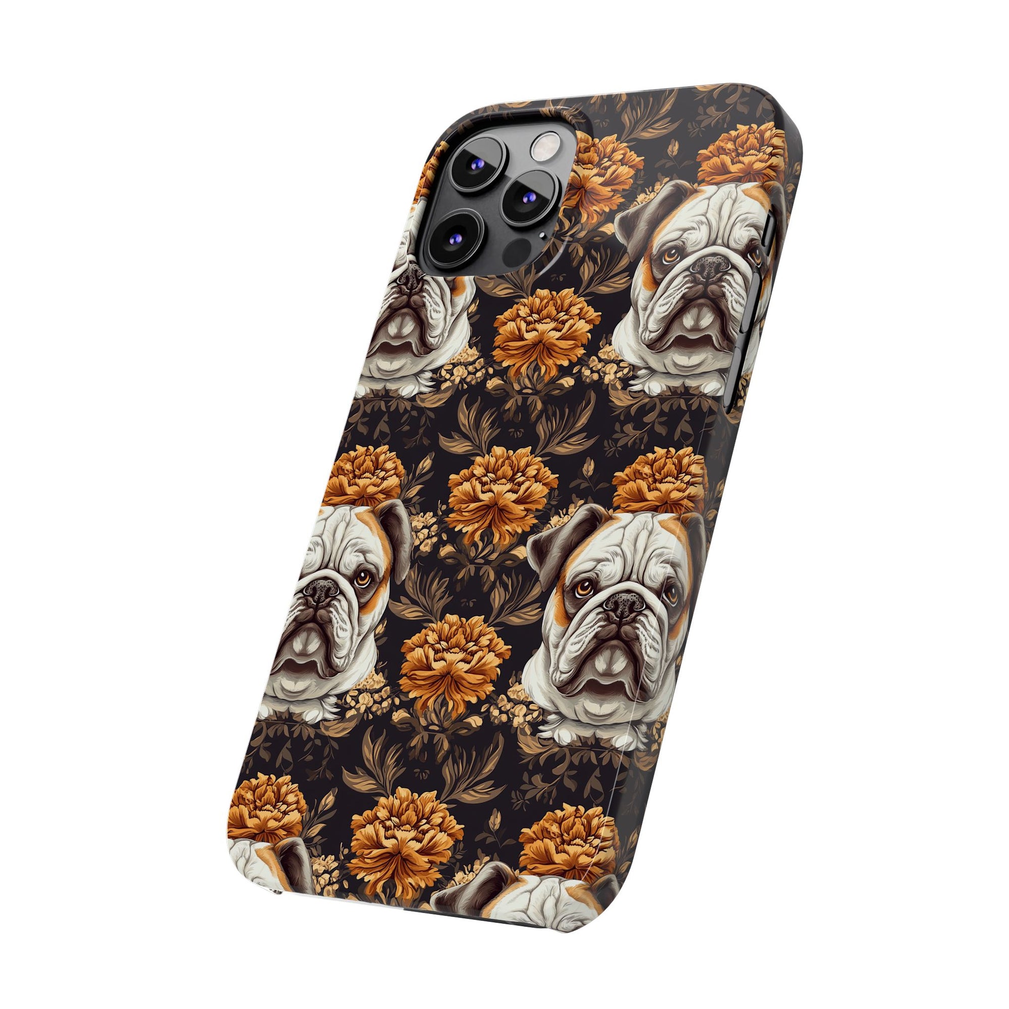 Bloomingly Bulldogistic Bouquet Slim Phone Cases