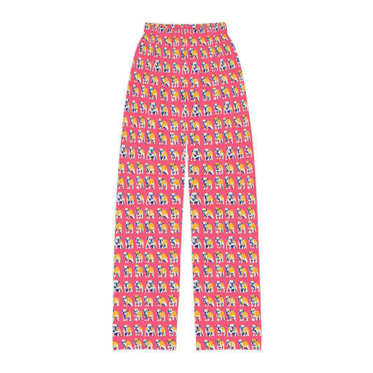 Bubblegum Glamour Bulldog Bouquet Kids Pajama Pants