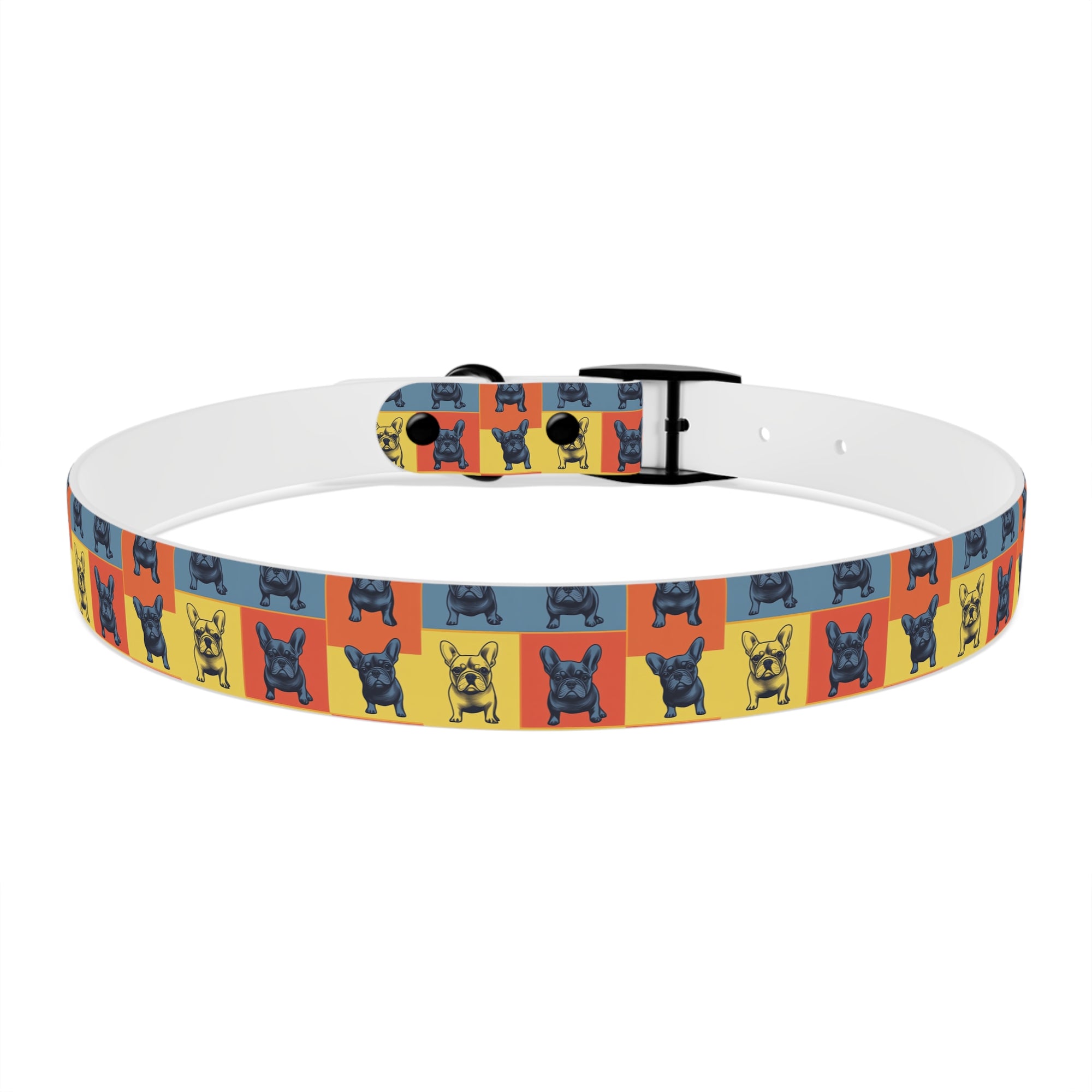 Frenchie Pop Art Pawfection Grid Dog Collar