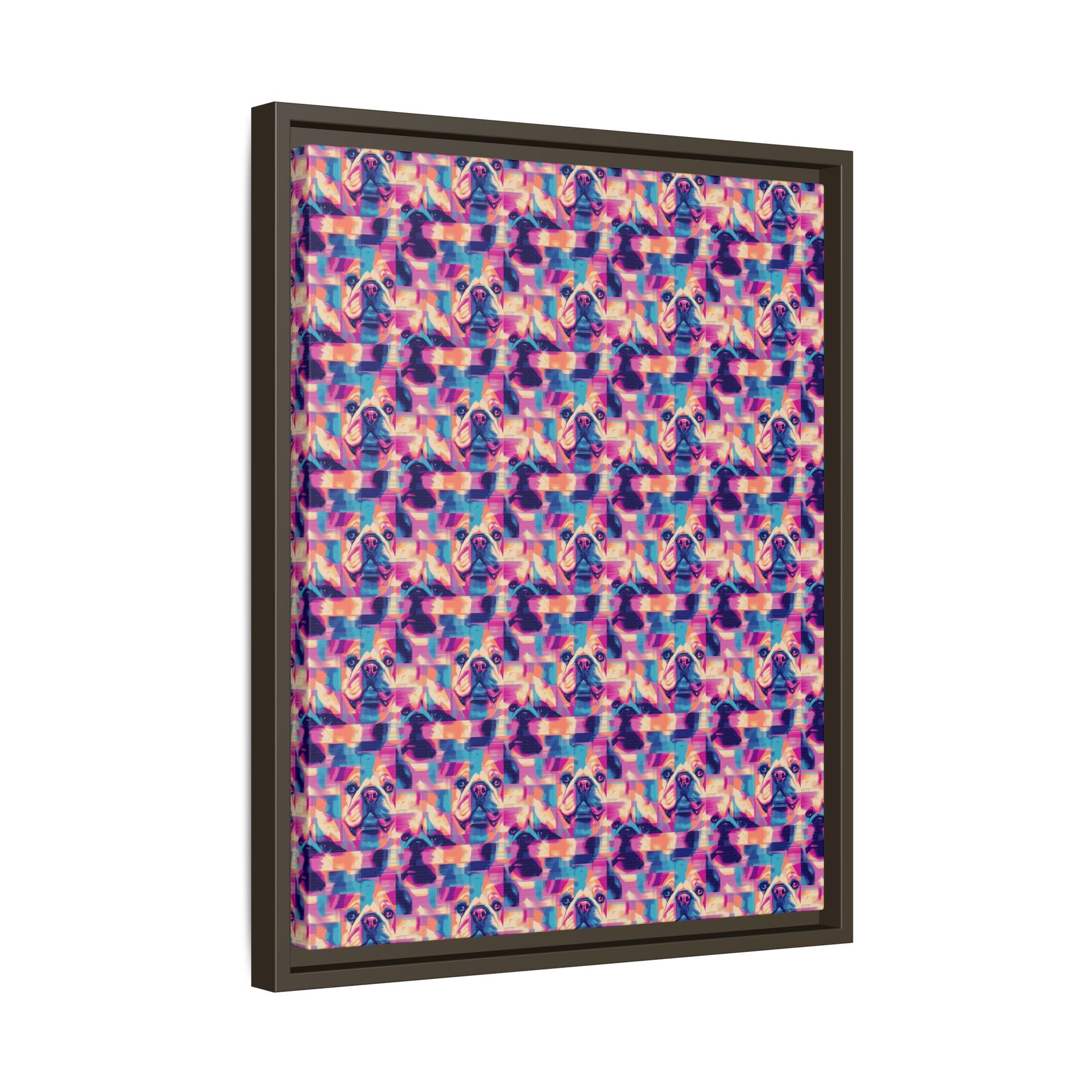 Dazzling Bulldog Chic Matte Canvas, Framed