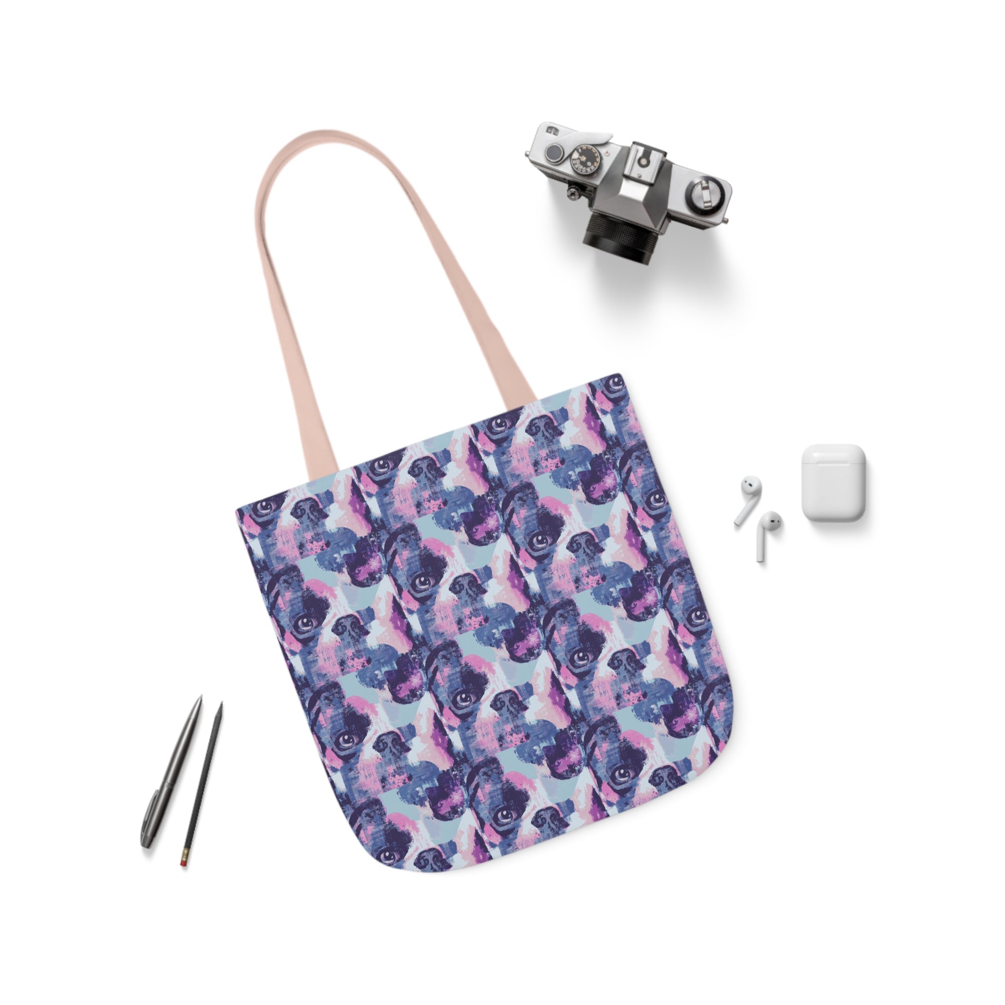 Funky Geometric Boxerista Canvas Tote Bag