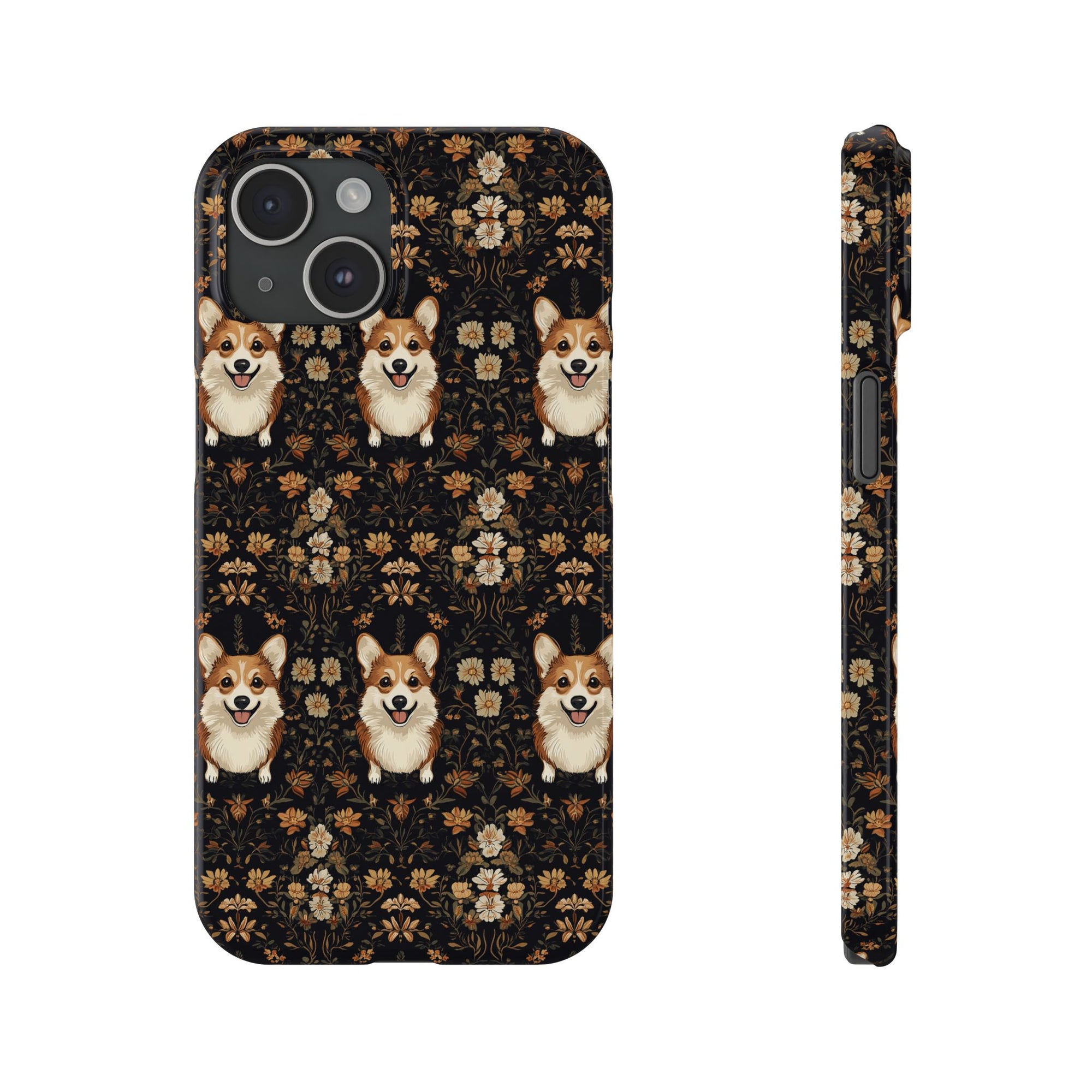 Nighttime Corgi Glow Stride Slim Phone Cases