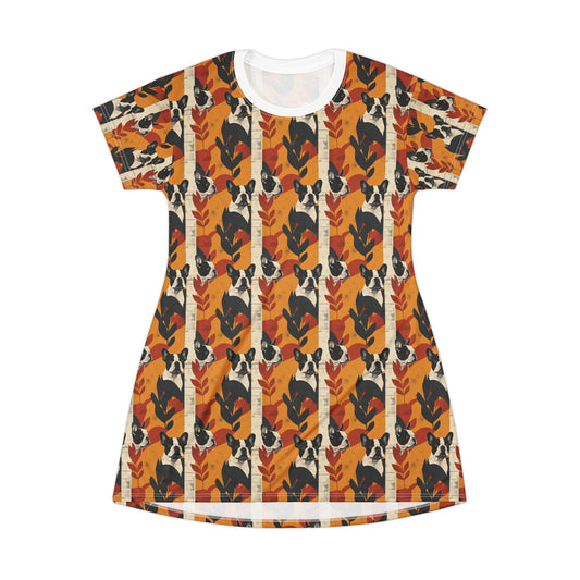 Chic Frenchie Charm T-Shirt Dress