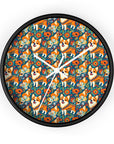 Corgi Carnival Couture Wall Clock