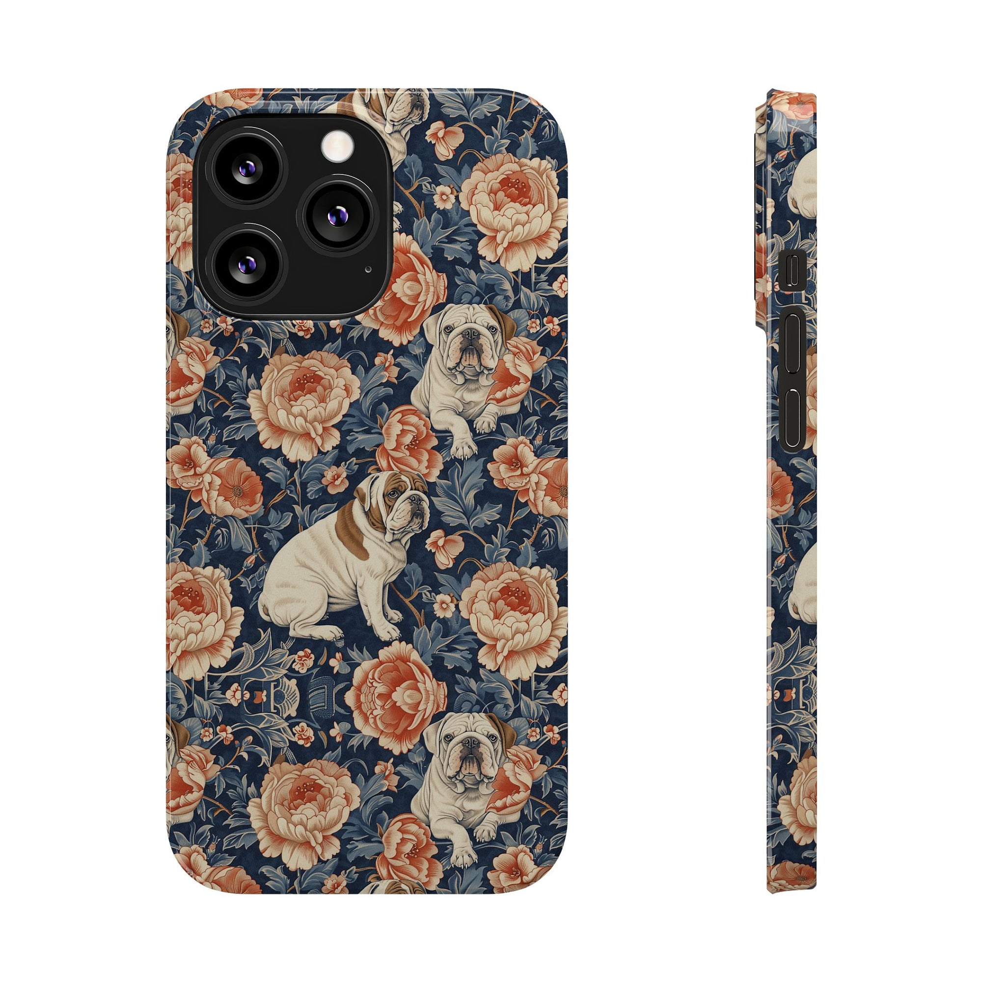 Blooming Bulldog Beauty Slim Phone Cases