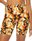 Golden Woof Abstract Glamour High Waisted Yoga Shorts