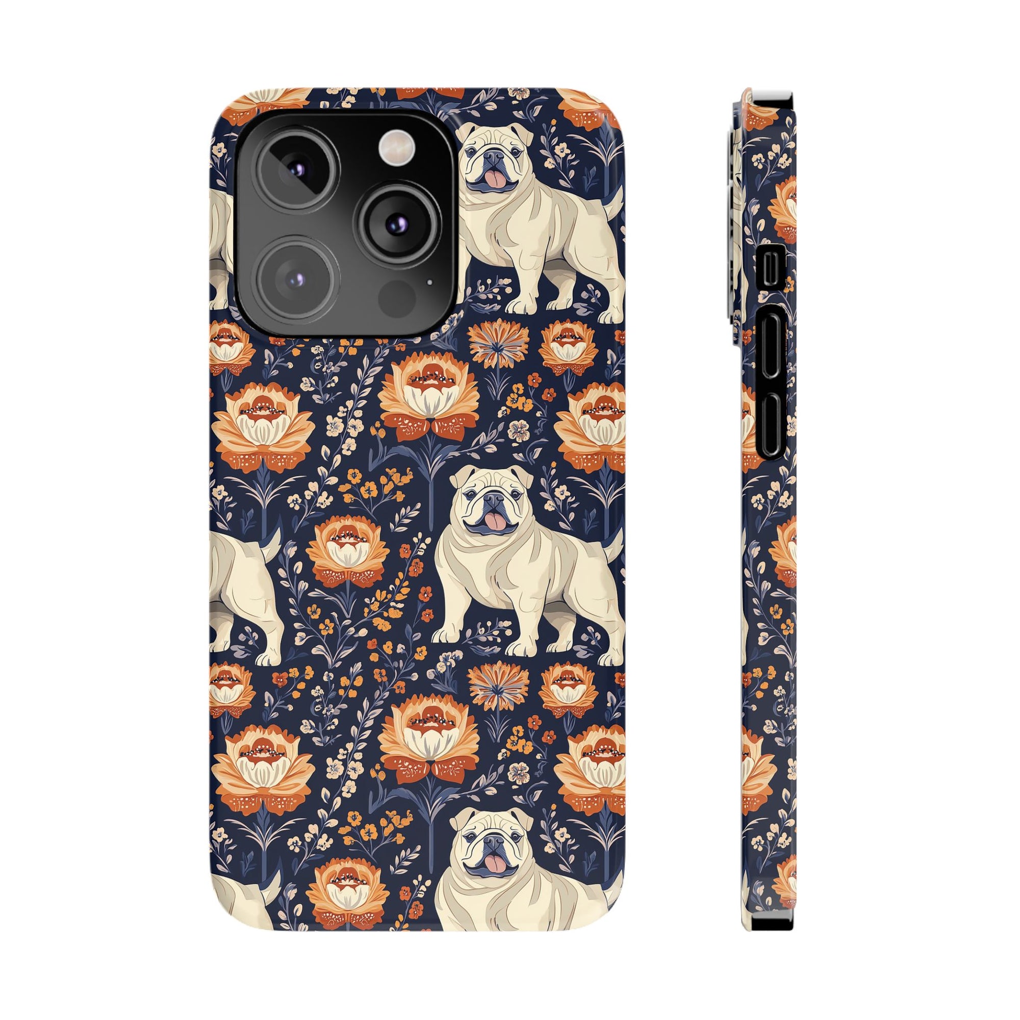 Bulldog Blossom Bonanza Slim Phone Cases