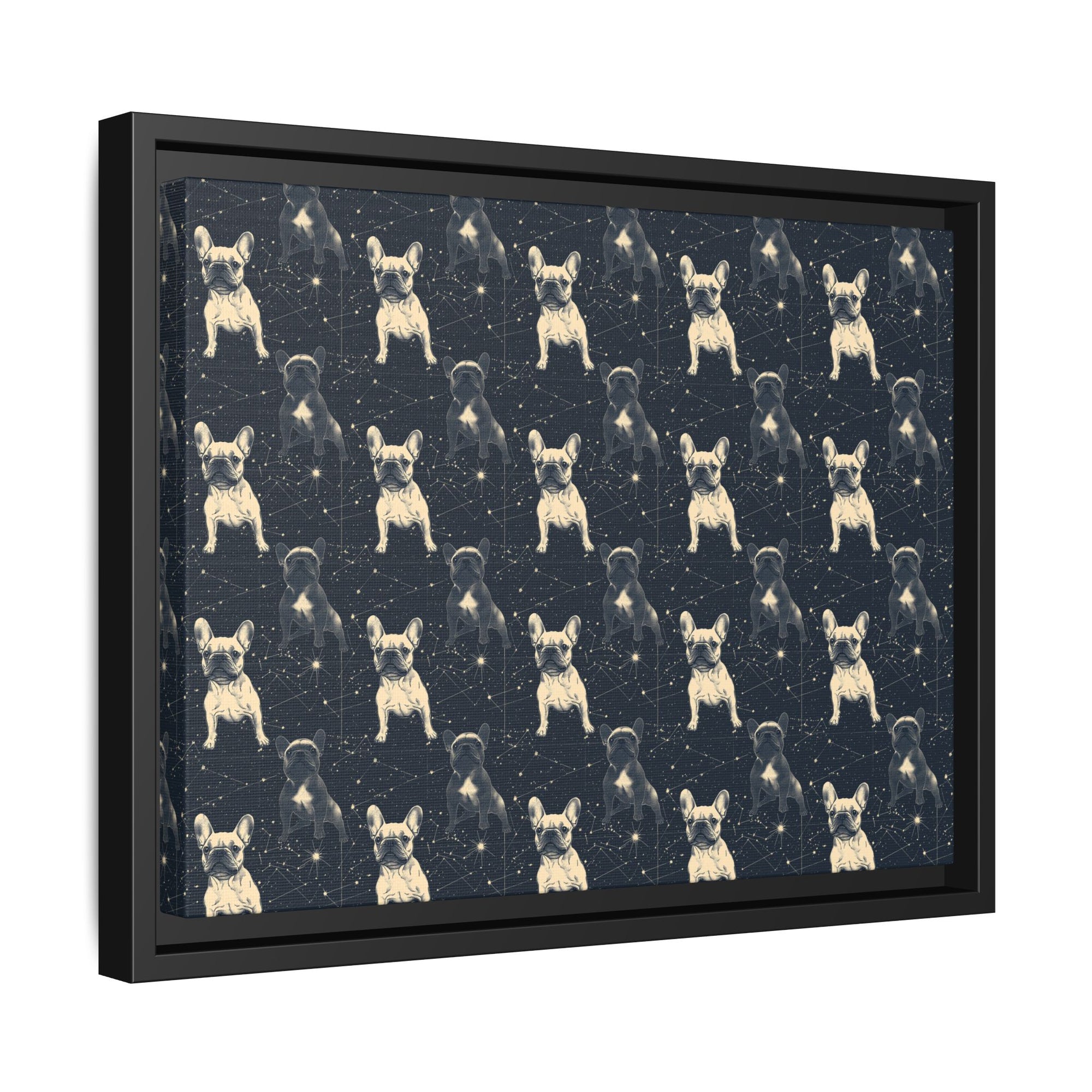 Frenchie Celestial Soar Matte Canvas, Framed