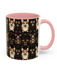 Nighttime Corgi Glow Stride Accent Coffee Mug