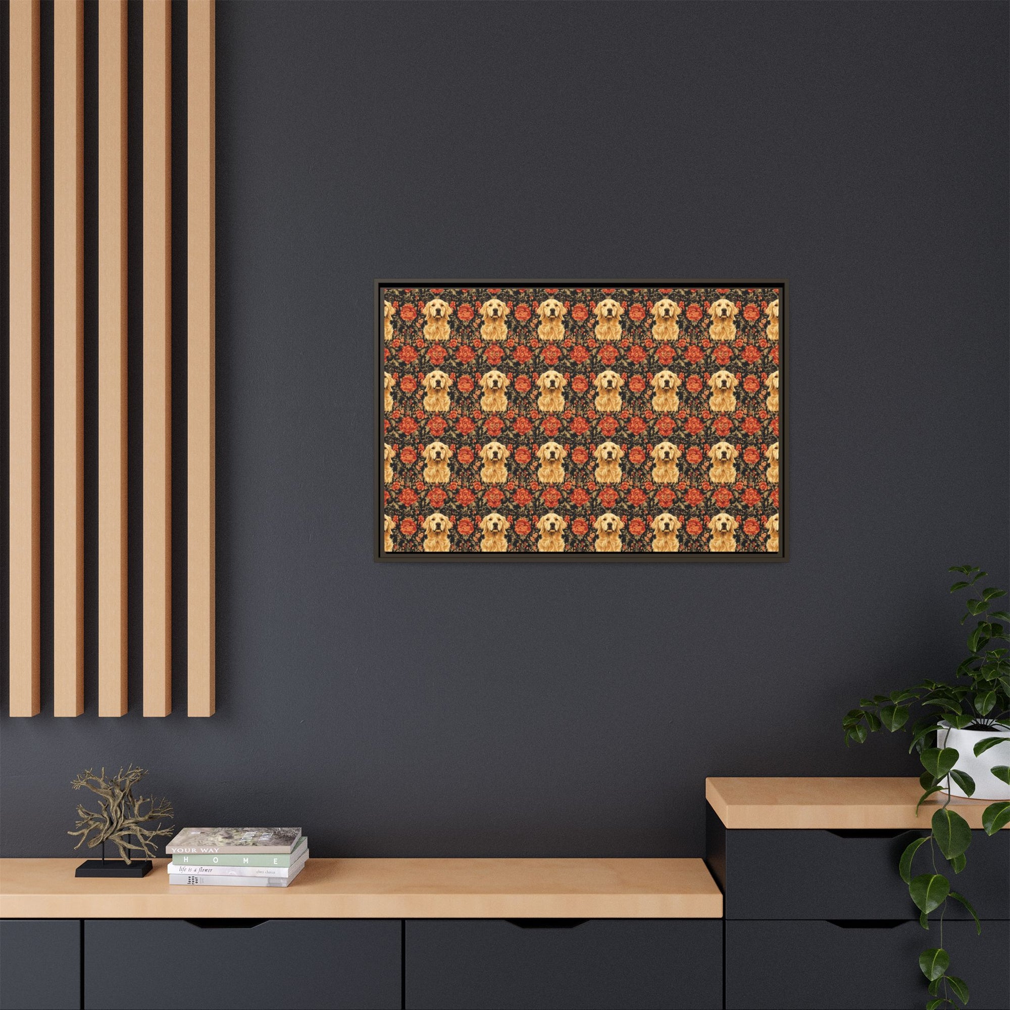 Golden Pawsatronic Tapestry Matte Canvas, Framed