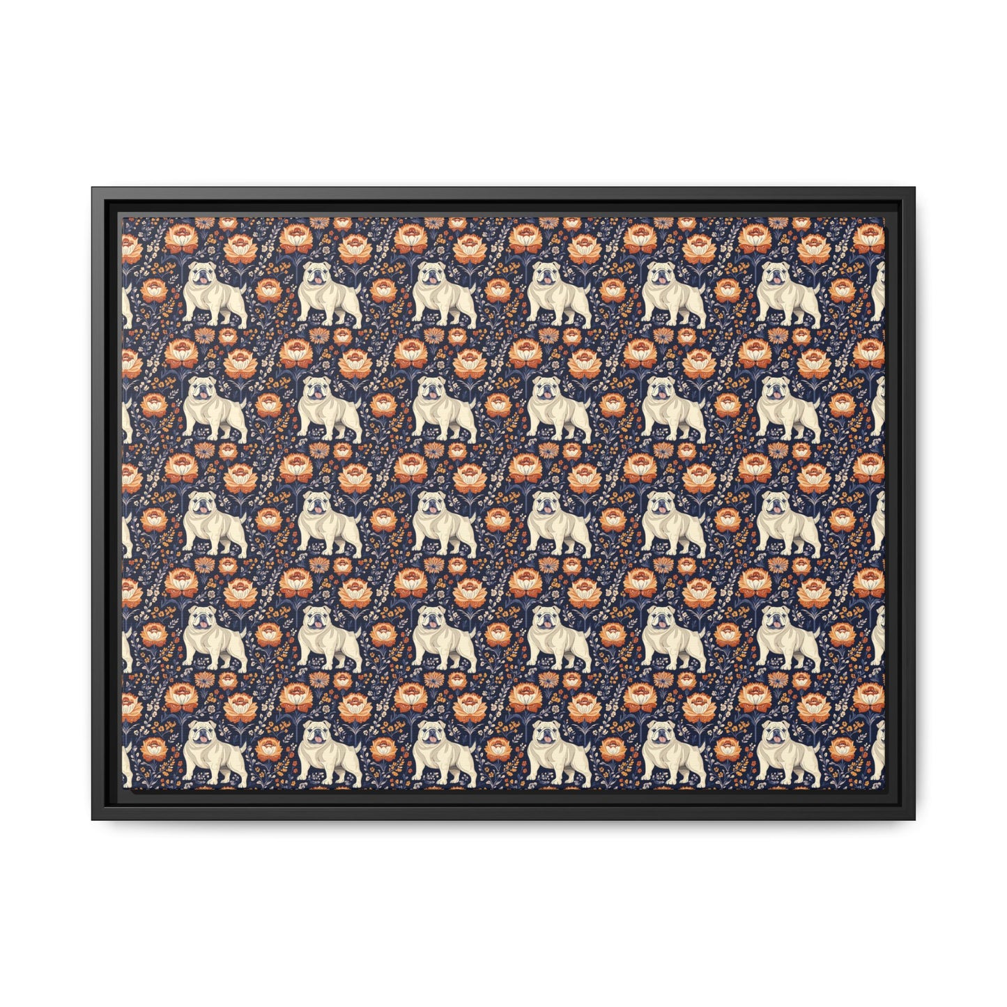 Bulldog Blossom Bonanza Matte Canvas, Framed