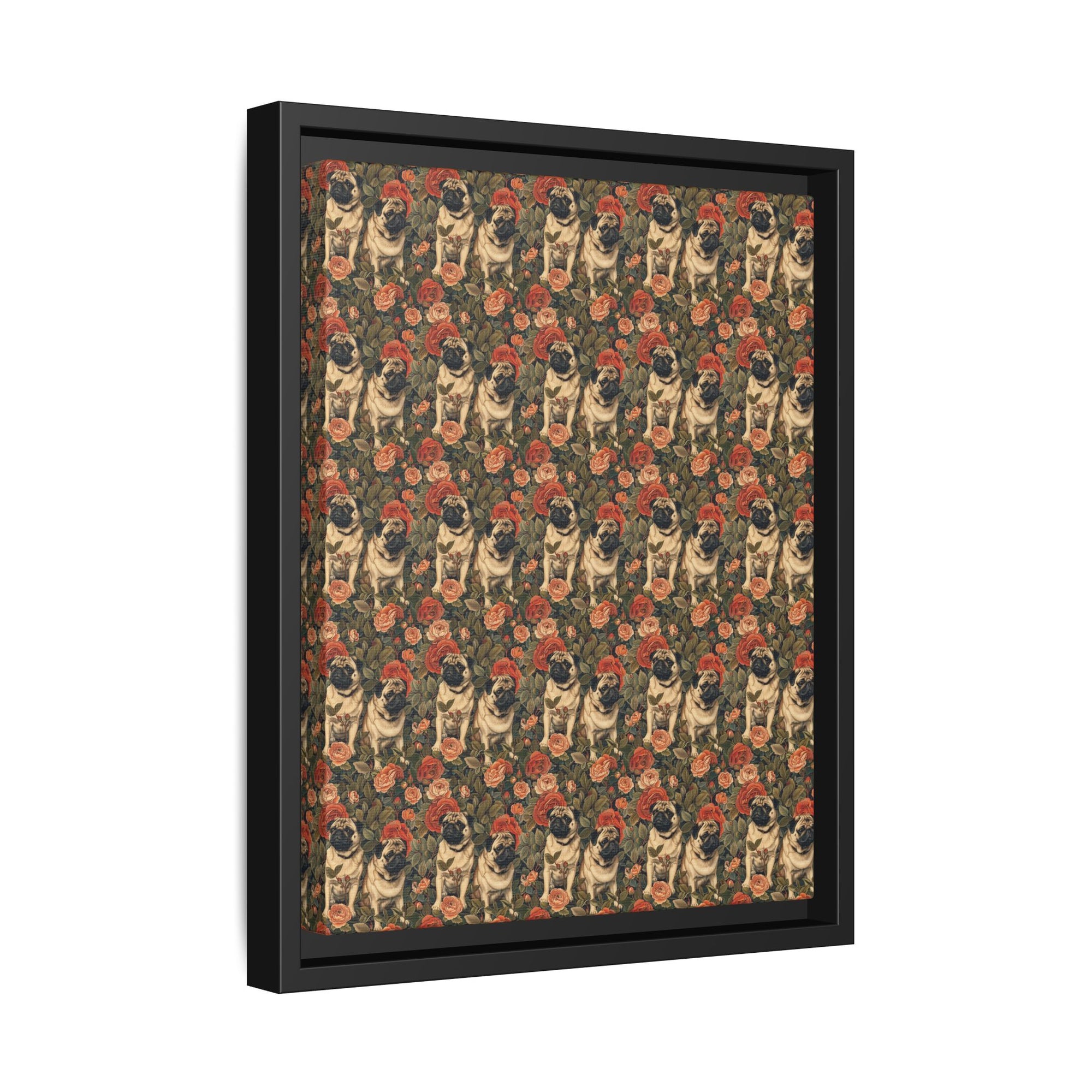 Blooming Pug Paradise Matte Canvas, Framed