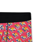 Bubblegum Glamour Bulldog Bouquet Men's Boxers