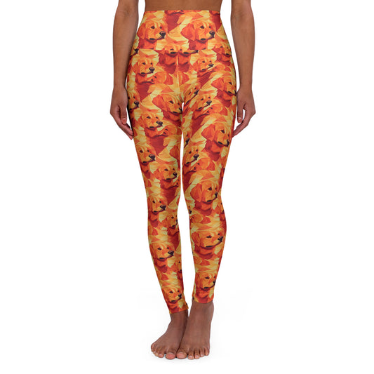 Golden Glamour Paws High Waisted Yoga Leggings