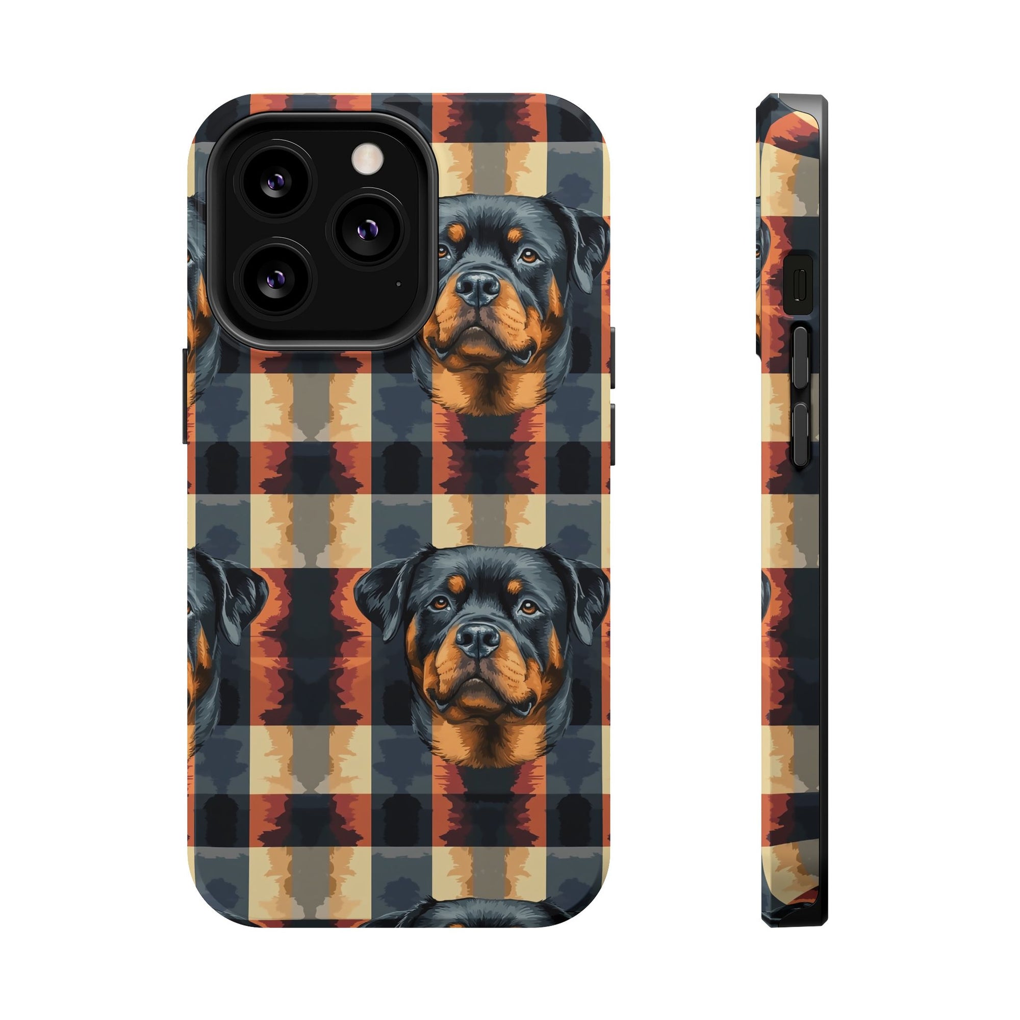 Pawsome Rottweiler Royalty Plaid Magnetic Tough Cases