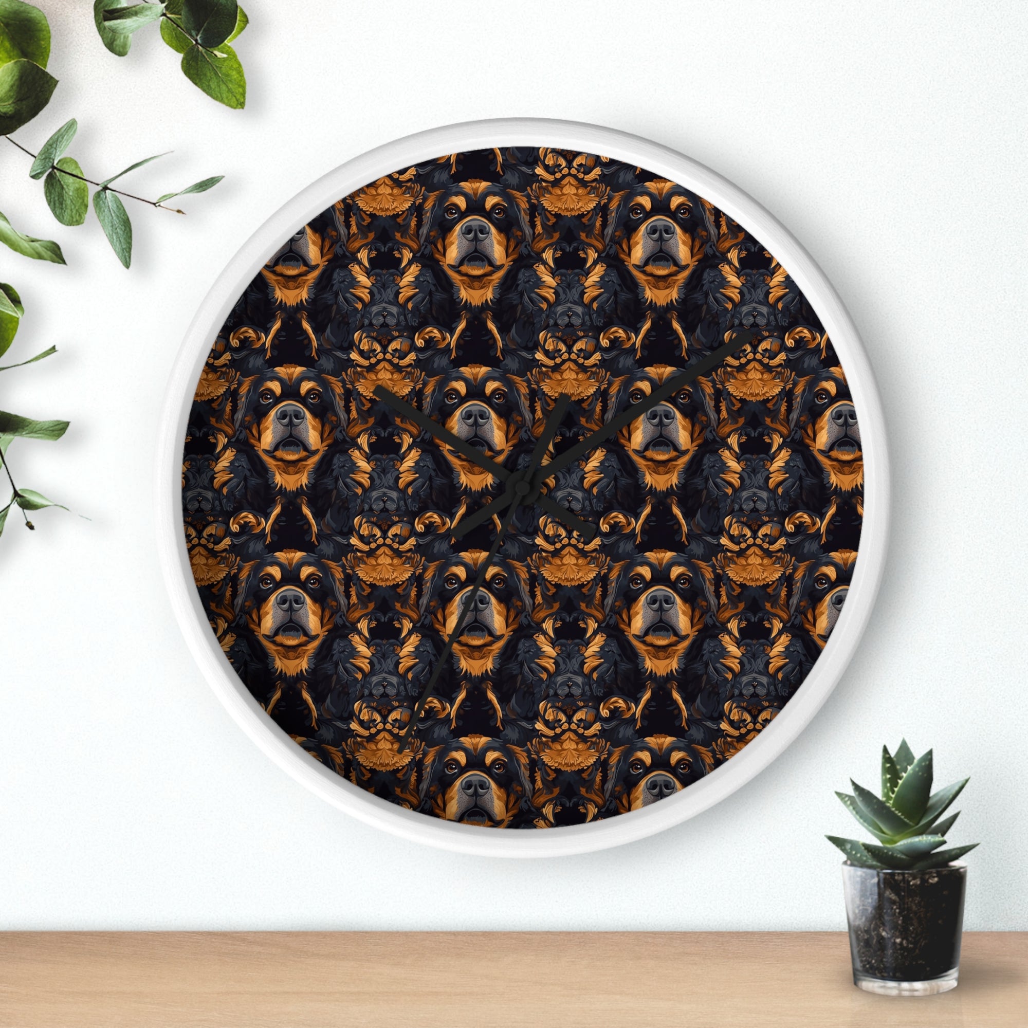 Modern Rottweiler Royalty Wall Clock