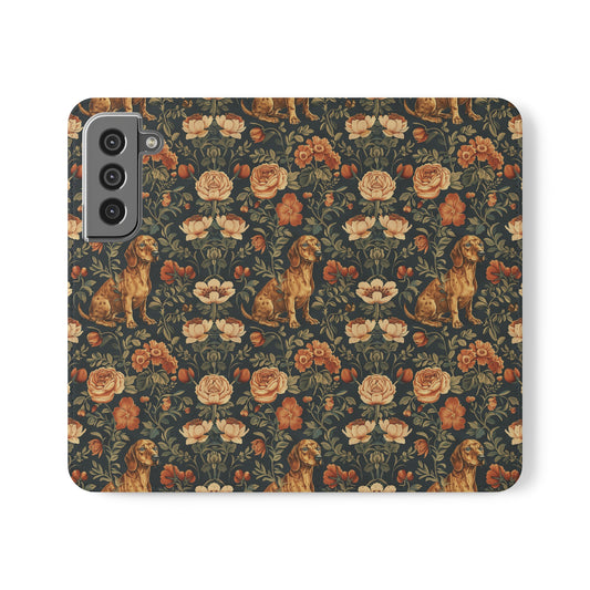 Dazzling Dachsund Blossoms & Foliage Flip Cases