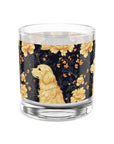 Golden Paws Floral Frenchie Rocks Glass