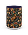 Dazzling Dachsund Blossoms & Foliage Accent Coffee Mug