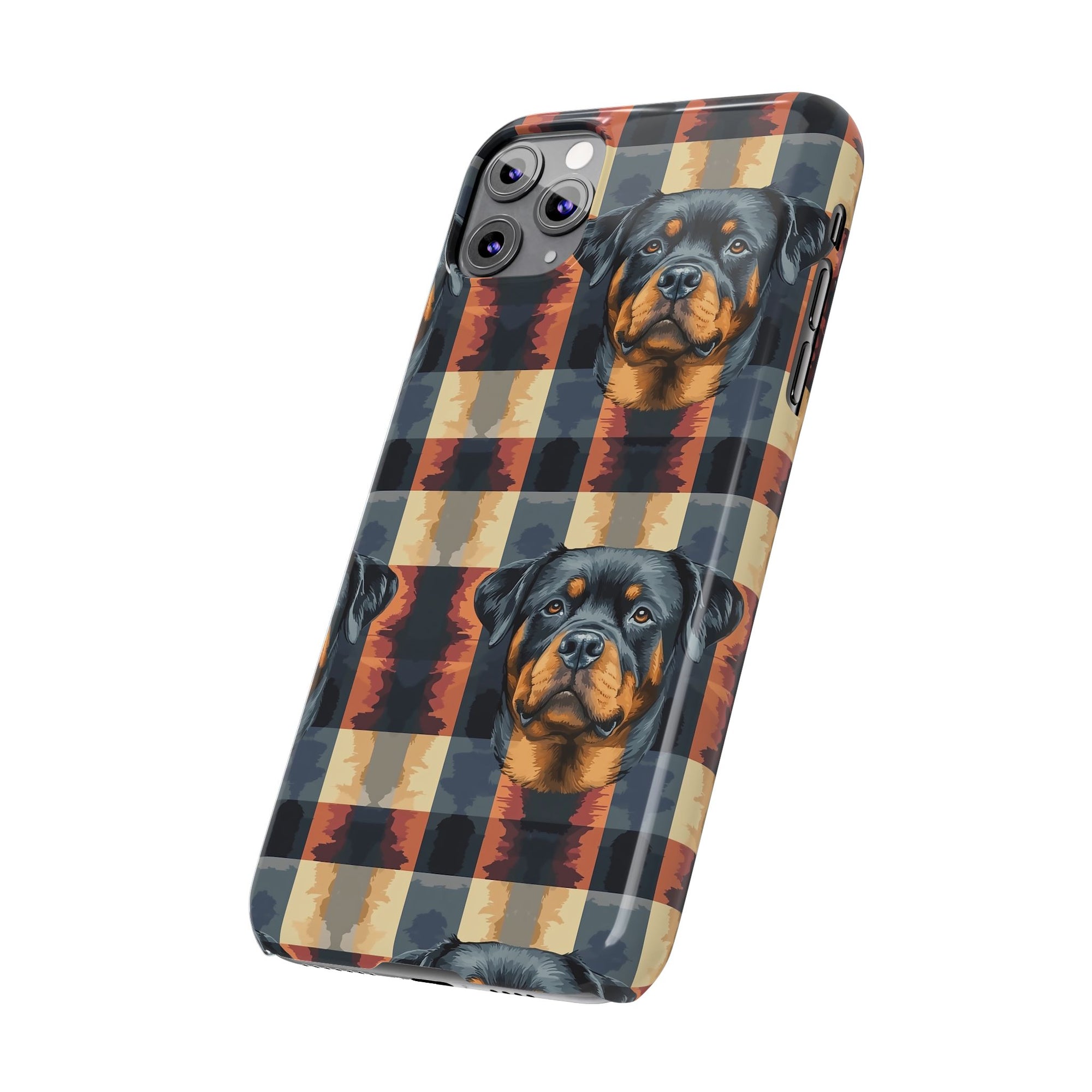 Pawsome Rottweiler Royalty Plaid Slim Phone Cases