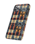 Pawsome Rottweiler Royalty Plaid Slim Phone Cases