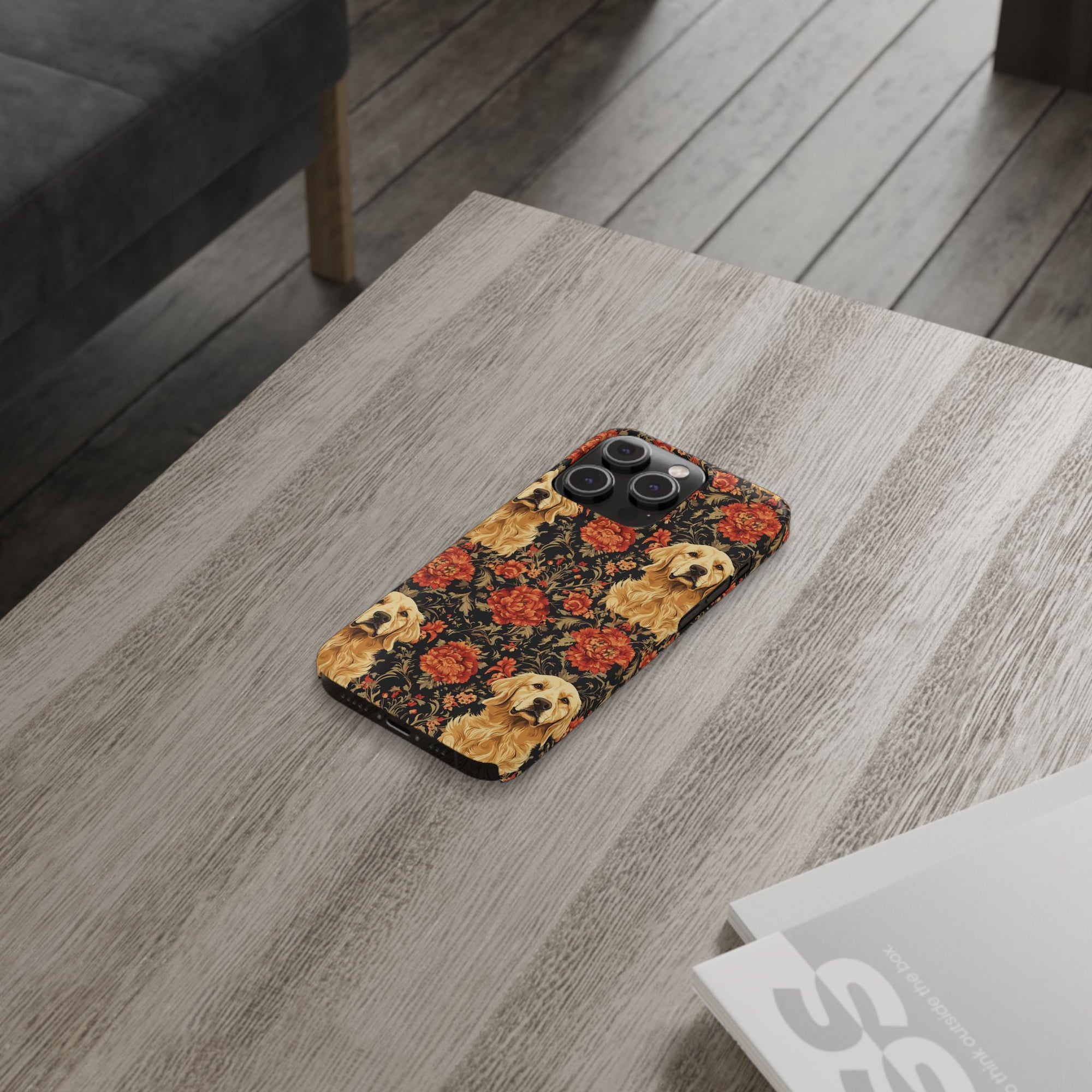 Golden Pawsatronic Tapestry Slim Phone Cases