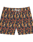 Floral Pawsome Dachsund Delight Men's Mid-Length Swim Shorts