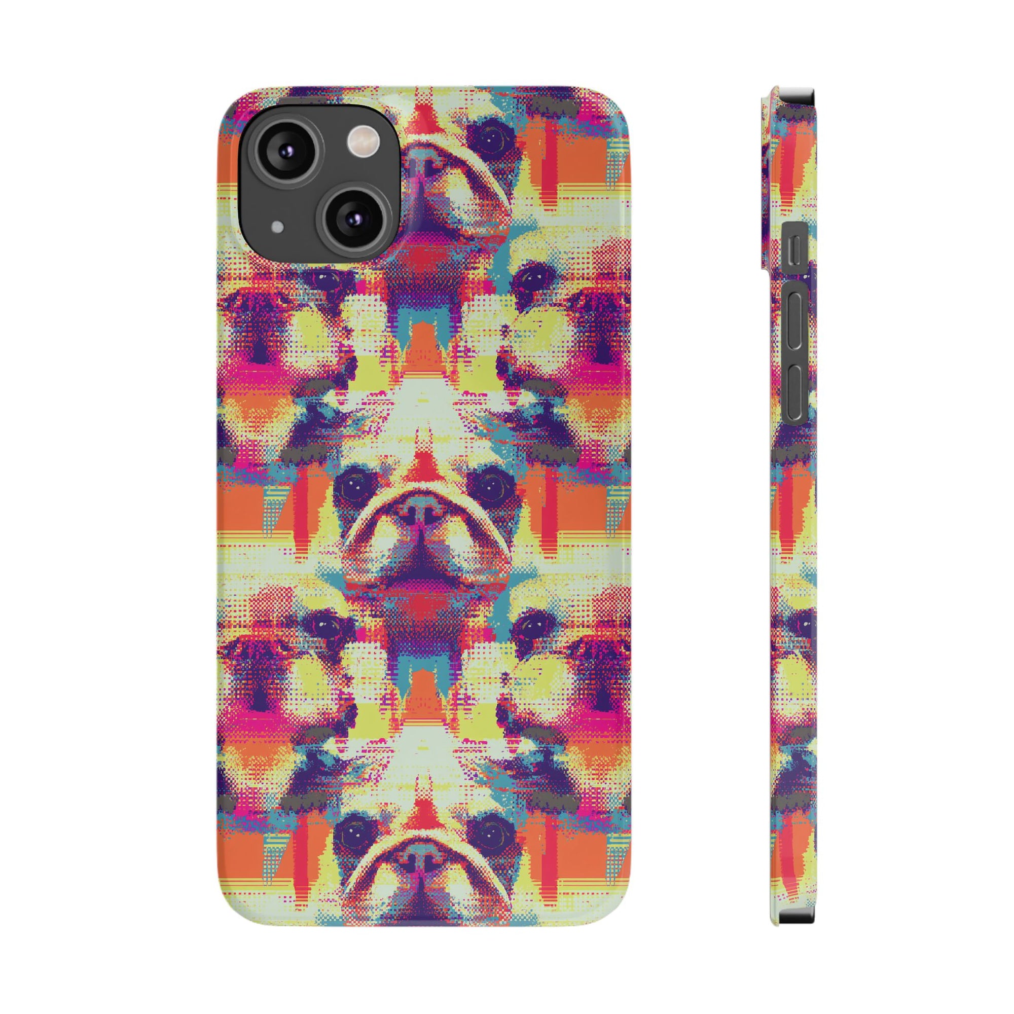 Glitchy Bulldog Blitz Slim Phone Cases