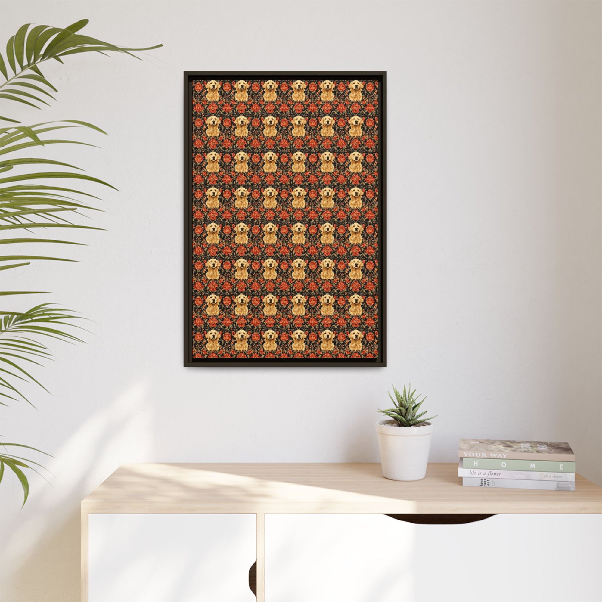 Golden Pawsatronic Tapestry Matte Canvas, Framed