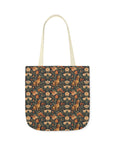 Dazzling Dachsund Blossoms & Foliage Canvas Tote Bag