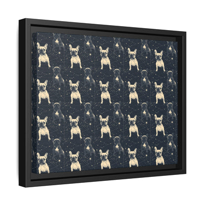 Frenchie Celestial Soar Matte Canvas, Framed