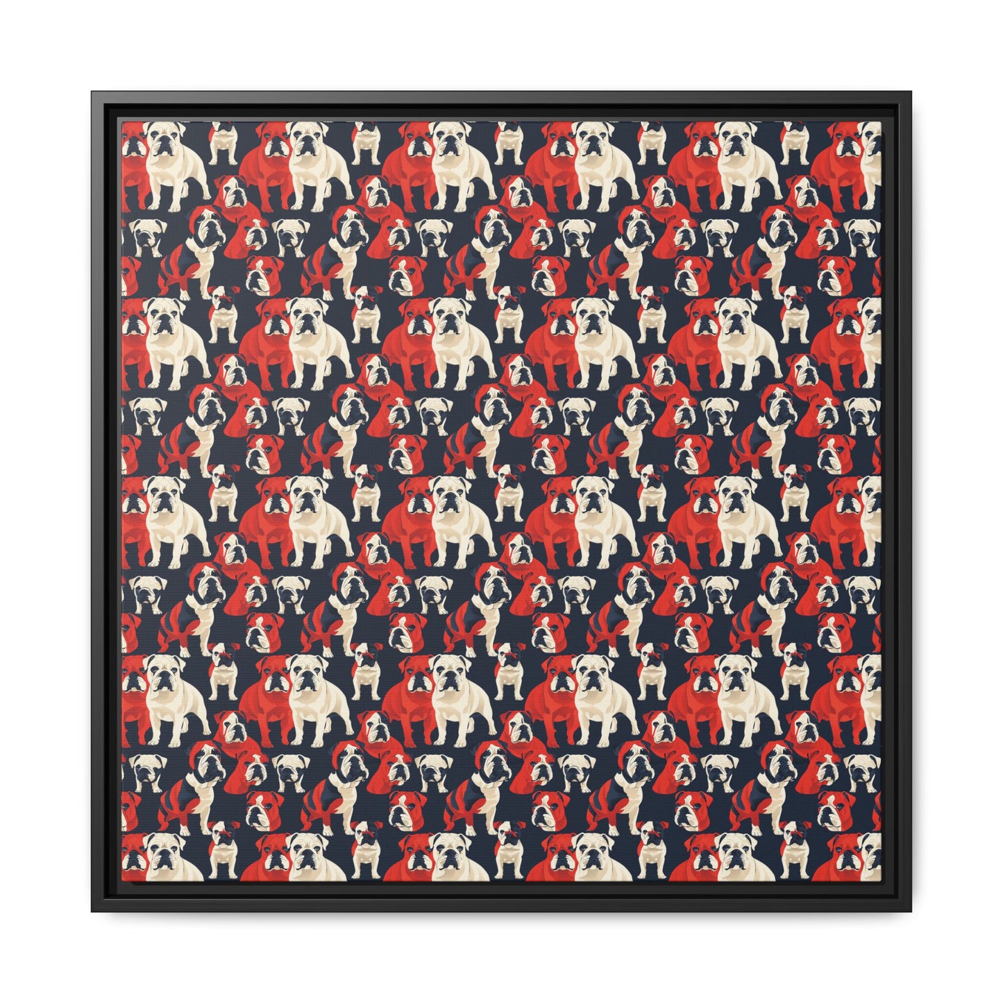 Bulldoggy Bliss Chomper Matte Canvas, Framed